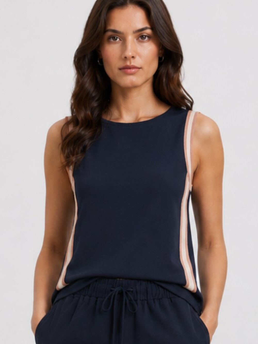NWT Zara Basic Women's Z1975 Tencel Denim Collection Sleeveless Top ONLY S